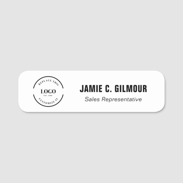 Business logo Employee Professional Custom  Name Tag (Front)