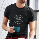 Business Logo | Employee Staff Company Black T-Shirt<br><div class="desc">A simple custom black business template in a modern minimalist style which can be easily updated with your company logo. If you need any help personalizing this product,  please contact me using the message button below and I'll be happy to help.</div>