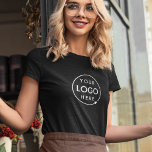 Business Logo | Employee Staff Company Branded T-Shirt<br><div class="desc">A simple custom black business template in a modern minimalist style which can be easily updated with your company logo. If you need any help personalizing this product,  please contact me using the message button below and I'll be happy to help.</div>