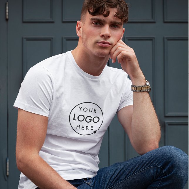 Business Logo Employee Staff Company Branded T-Shirt (Minimalist company branded t-shirts for your team apparel employee uniforms or promotional swag.)