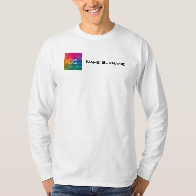 Business Logo Employee Staff Men's Long Sleeve T-Shirt (Front)