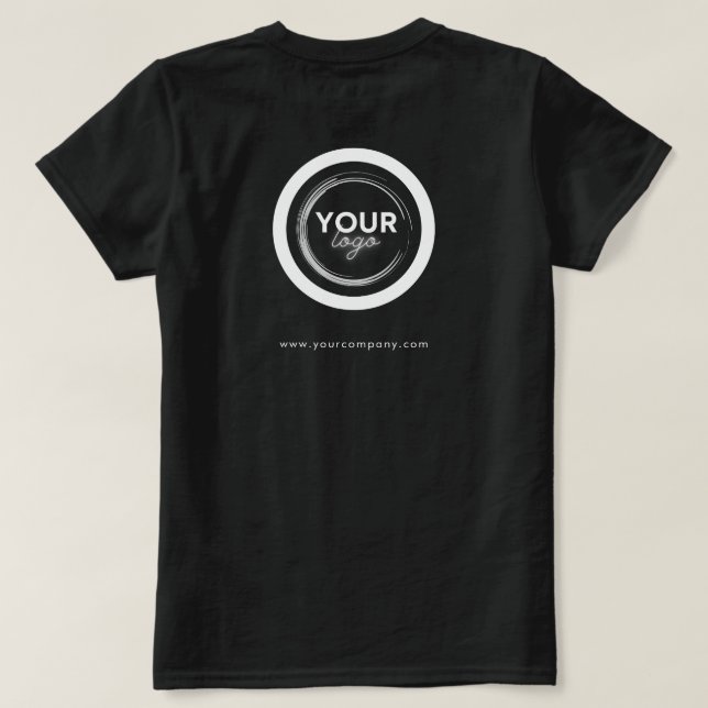 Business Logo Employee Staff Name Company Branded T-Shirt (Design Back)