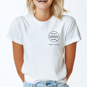 Business Logo Employee Staff Name Company Branded T-Shirt