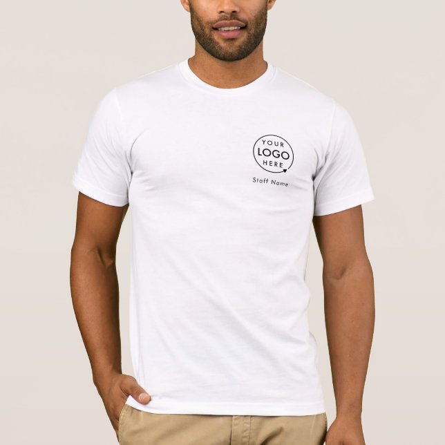 Business Logo Employee Staff Name Company Branded T-Shirt (Front)