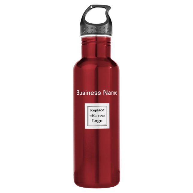 Business Logo Employee Swag Stainless Steel Water Bottle (Front)