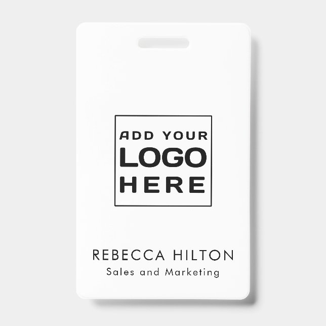Business Logo Employees Modern Custom Badge (Front)