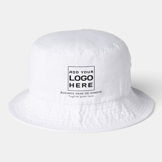 Business Logo Employees Swag Custom Bucket Hat (Front)