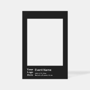 Business Logo Event Name Date Branded Black Selfie Frame