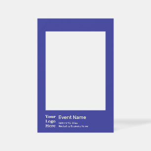 Business Logo Event Name Date Branded Blue Selfie Frame