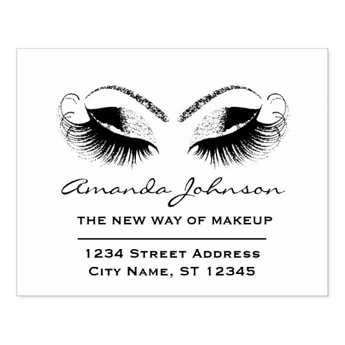 Business Logo Eyelashes Makeup Artist Beauty Lux Rubber Stamp