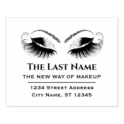 Business Logo Eyelashes Makeup Artist Beauty Studi Rubber Stamp