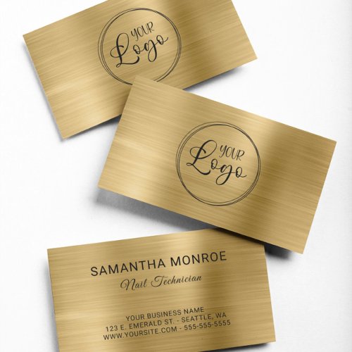 Business Logo Faux Gold Foil Business Card