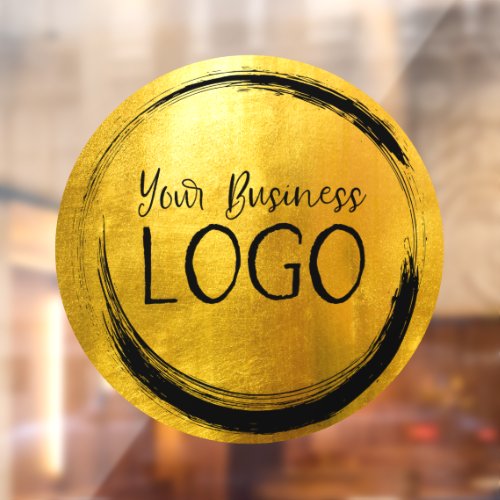 Business Logo Faux Gold Foil Circle Window Cling