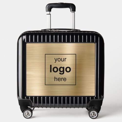 Business Logo Faux Gold Metal Professional Luggage