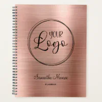 Business Logo Faux Rose Gold Foil Planner