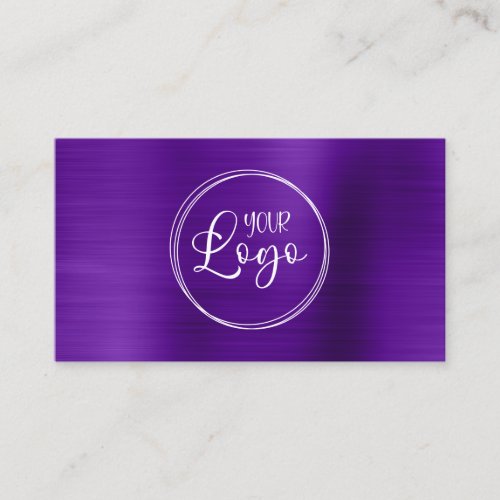 Business Logo Faux Violet Purple Ombre Foil Business Card