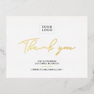 Business Logo Foil Thank you Package Insert Foil Invitation Postcard
