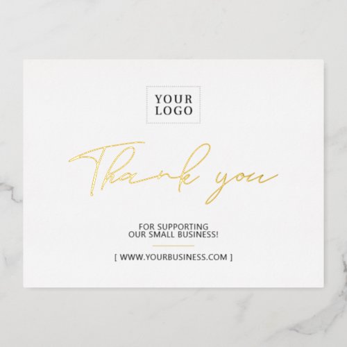 Business Logo Foil Thank you Package Insert Foil Invitation Postcard