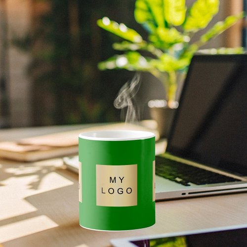 Business logo forest green coffee mug