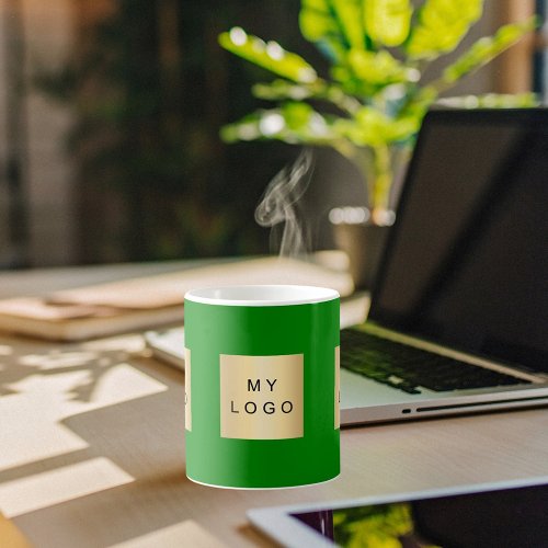 Business logo forest green coffee mug