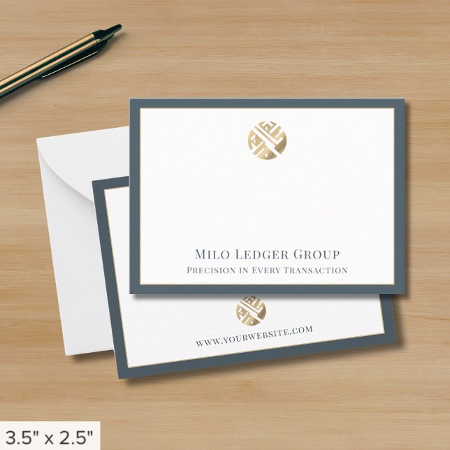 Business Logo Framed Border Note Card (Creator Uploaded)