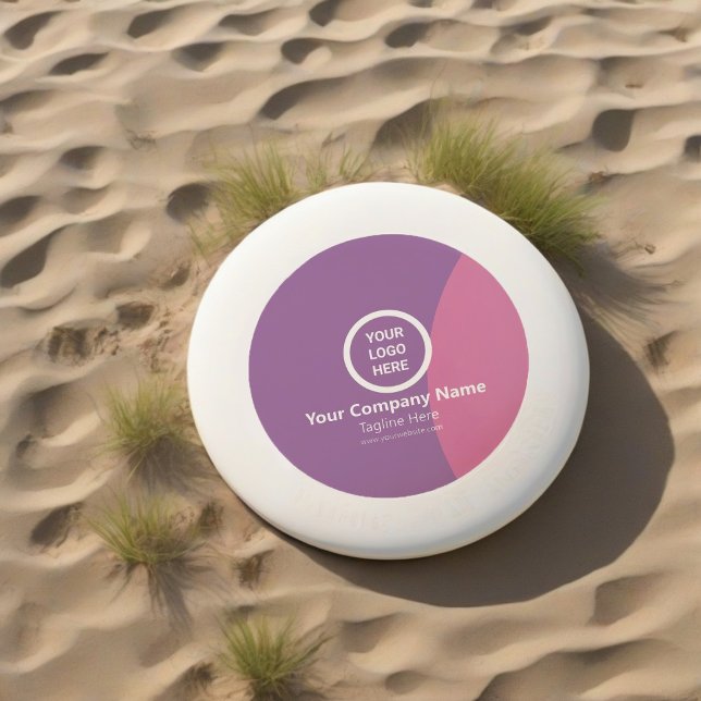 Business Logo Frisbee | Purple Pink Flying Disc (Frisbee on the Beach)