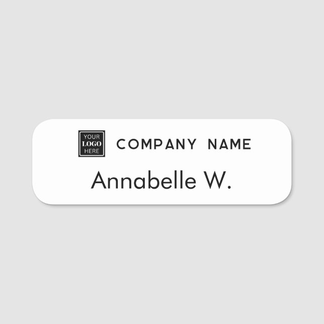 Business logo Generic safety pin name tag (Front)