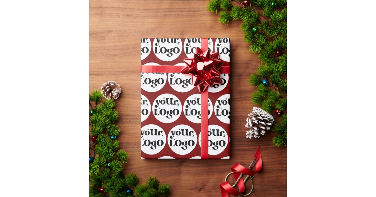 Business Logo Gift Wrap, Company Logo Branded Wrapping Paper | Zazzle