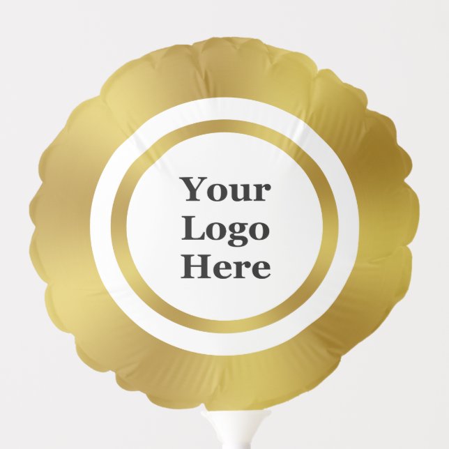 Business Logo Gold and White Elegant Template Balloon (Front)