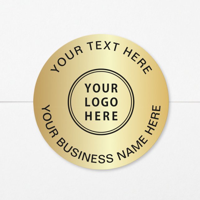 Business Logo Gold Classic Round Sticker (Creator Uploaded)