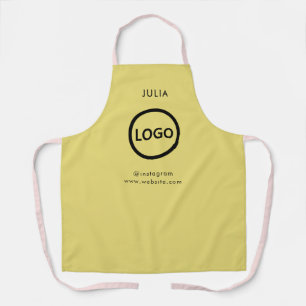 Business Logo Gold Employee Staff Name Apron