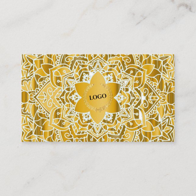 Business Logo Gold Mandala Card (Front)