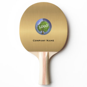 Business Logo Gold Ping Pong Paddle