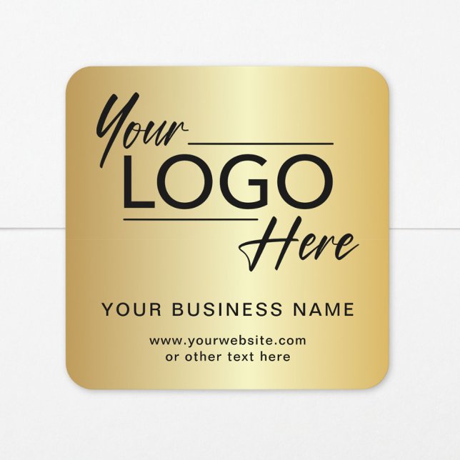 Business Logo Gold Square Sticker (Creator Uploaded)