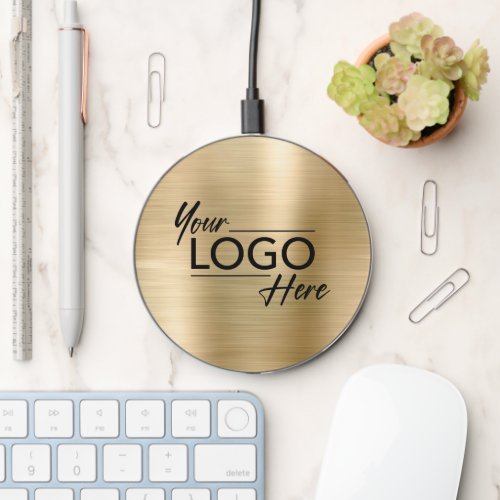 Business Logo Gold Wireless Charger