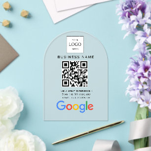 Business Logo Google Reviews website scan Acrylic Invitations