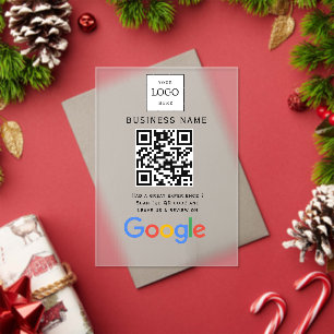 Business Logo Google Reviews website scan  Acrylic Invitations