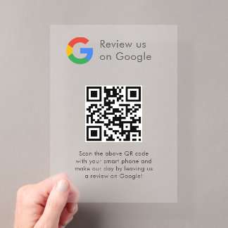 Business Logo Google Reviews website scan Acrylic Invitations