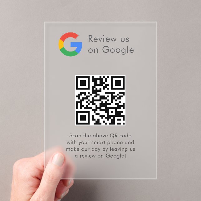 Business Logo Google Reviews website scan  Acrylic Invitations (Insitu (Handheld))