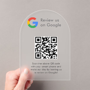 Business Logo Google Reviews website scan Acrylic Invitations
