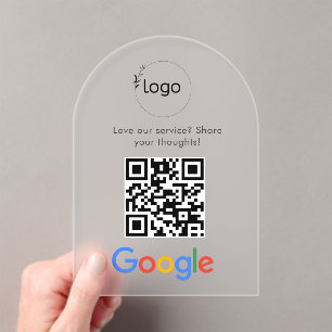 Business Logo Google Reviews website scan Acrylic Invitations