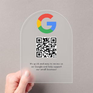 Business Logo Google Reviews website scan  Acrylic Invitations