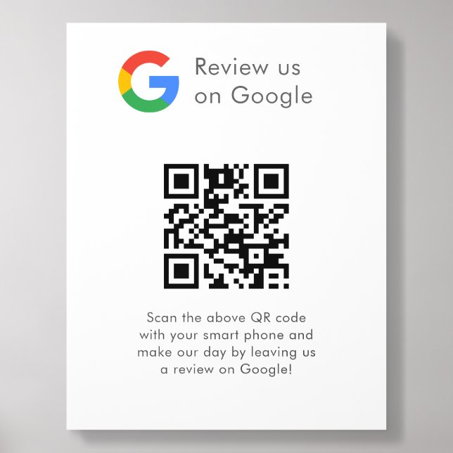 Business Logo Google Reviews website scan  Acrylic Photo Tile (Front Set)