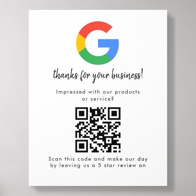 Business Logo Google Reviews website scan  Acrylic Photo Tile (Front Set)