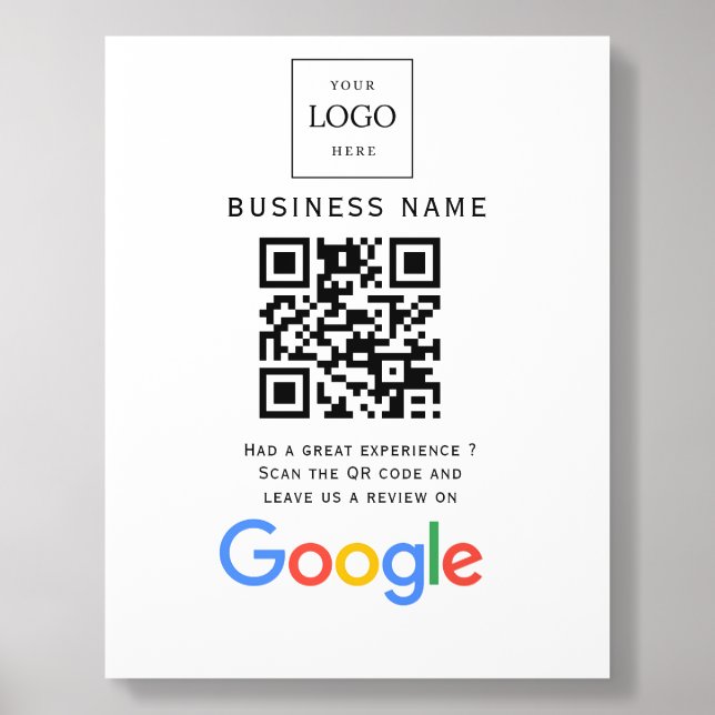 Business Logo Google Reviews website scan  Acrylic Photo Tile (Front Set)