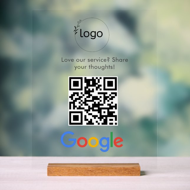 Business Logo Google Reviews website scan  Acrylic Sign (Neutral)