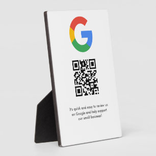 Business Logo Google Reviews website scan Plaque