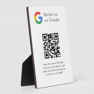 Business Logo Google Reviews website scan Plaque