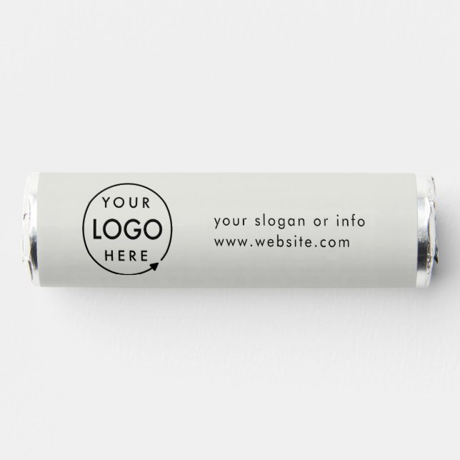 Business Logo Gray Corporate Event Trade Show Breath Savers® Mints (Front)