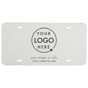 Business Logo Gray Modern Minimalist Professional License Plate